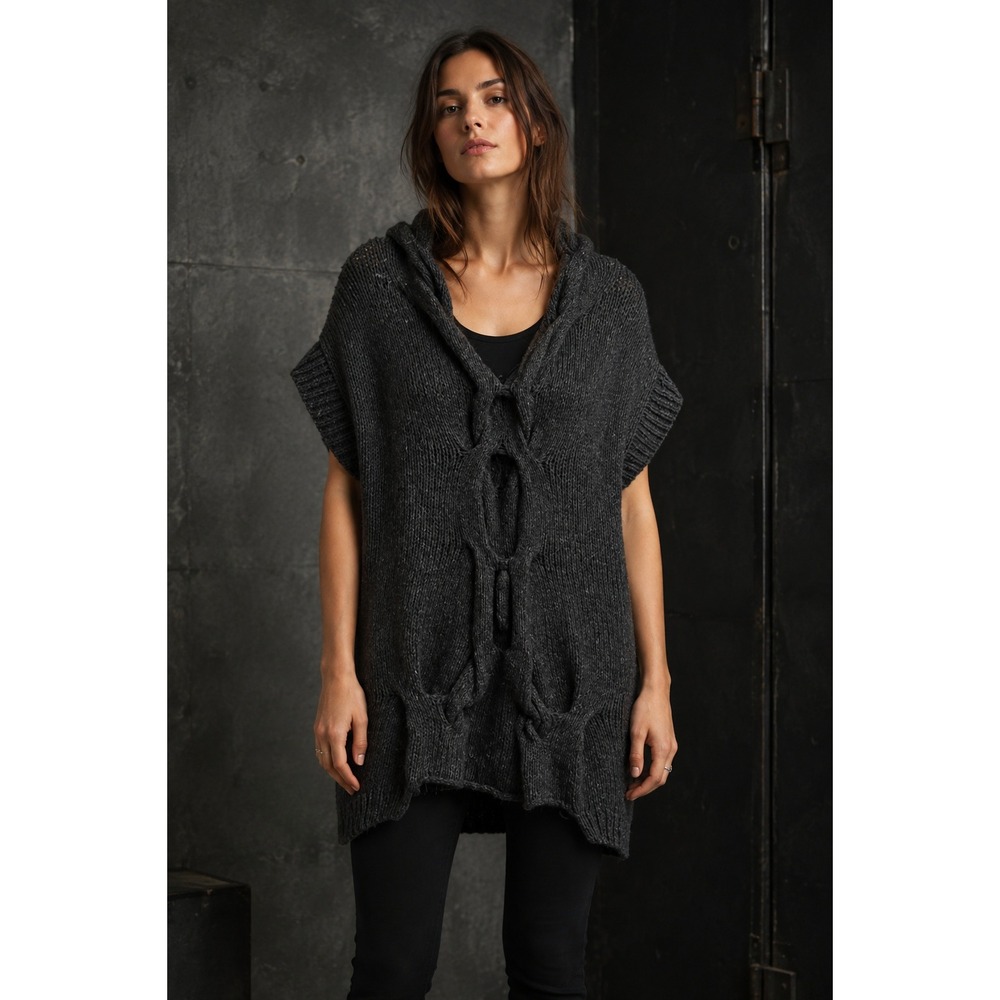 All Saints Sweater Women's Size 6 Spitalfields Vex Knit Wool Blend‎ Gray